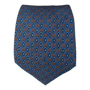 BATTISTONI Brown Geometric Silk Tie ITALY 57"/ 3.7" EC